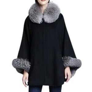 Sofia Cashmere Wool Fur Coat